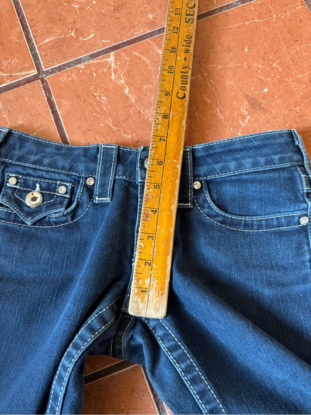 True Religion Dark Blue Flared Women's Jeans - Picture 8 of 10